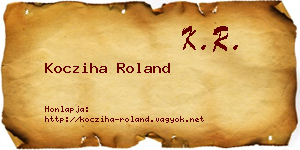 Kocziha Roland névjegykártya